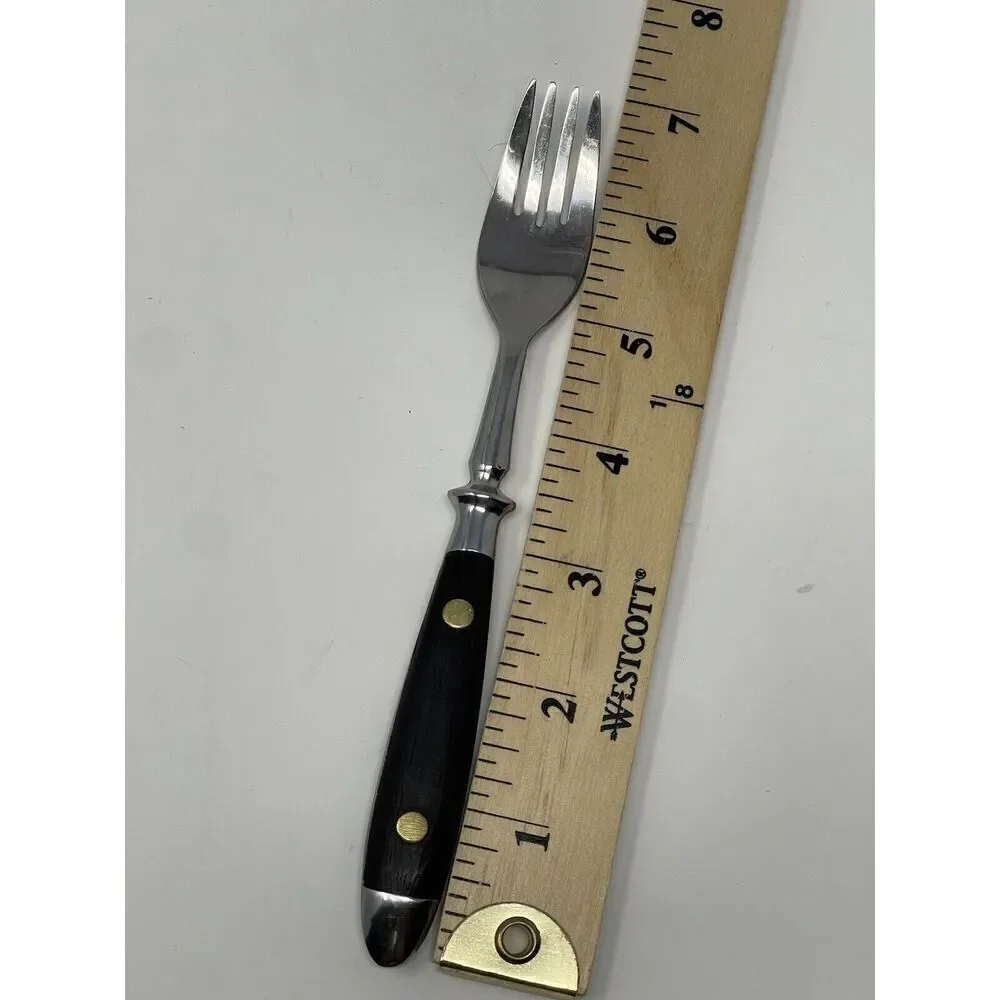Washington Forge Innsbruck Rosewood Handle Brass Rivet Salad Forks 7” Set Of 4